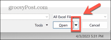 excel ανοιχτό βέλος