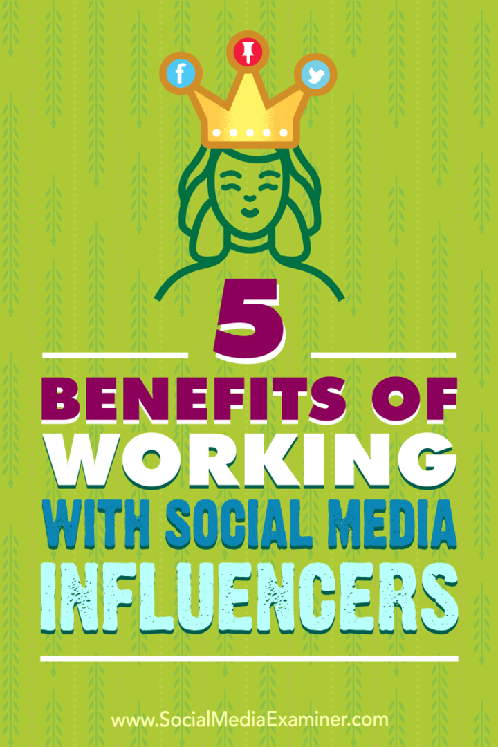 5 οφέλη από τη συνεργασία με τους παράγοντες κοινωνικής δικτύωσης από τον Shane Barker στο Social Media Examiner.