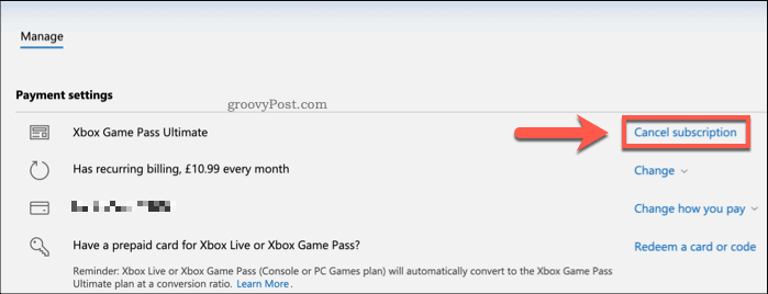 Ακύρωση συνδρομής Xbox