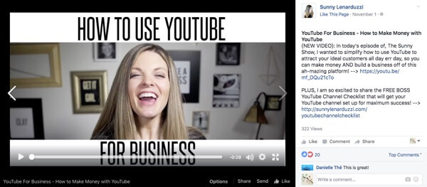 Η Sunny φορτώνει ένα εγγενές teaser βίντεο στο Facebook για καλύτερη προσέγγιση χρηστών.
