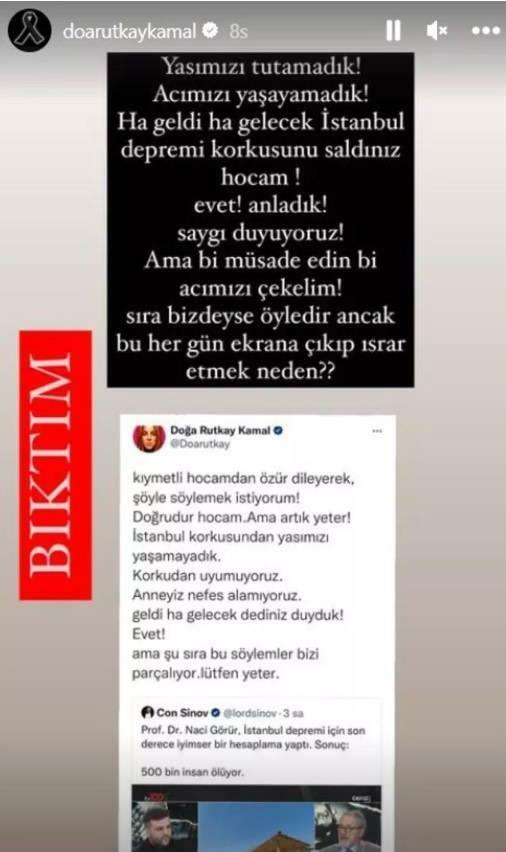 Η φύση επαναστάτησε ενάντια στις δηλώσεις του Rutkay Naci Görür