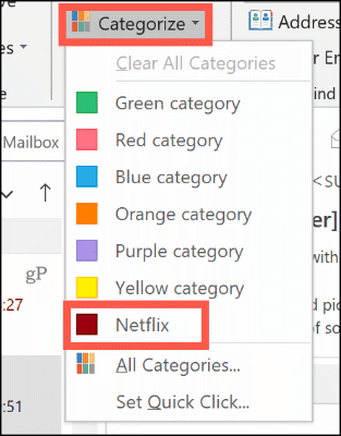 Ορίστε χειροκίνητα μια κατηγορία χρωμάτων στο Outlook