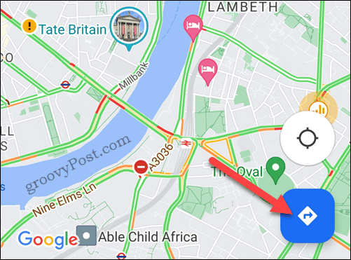 Κουμπί οδηγιών για κινητά στους Χάρτες Google