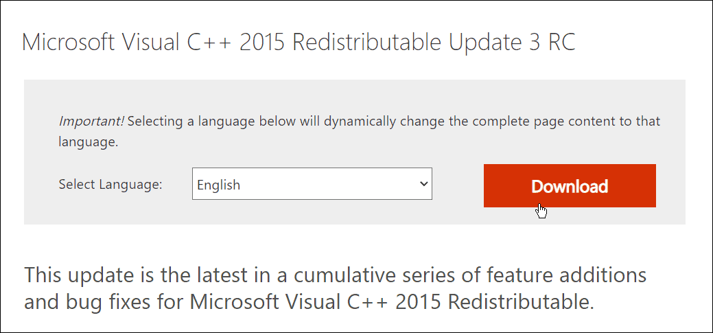 κατεβάστε το Microsoft visual C++ με δυνατότητα αναδιανομής