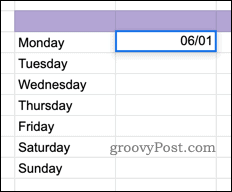 Εισαγωγή ημερομηνίας στα Υπολογιστικά φύλλα Google