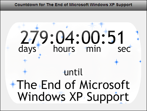 Υποστήριξη αντίστροφης μέτρησης υποστήριξης των Windows XP