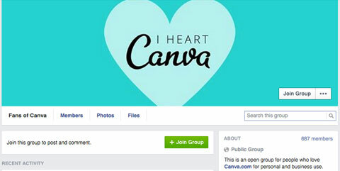canva facebook ομάδα