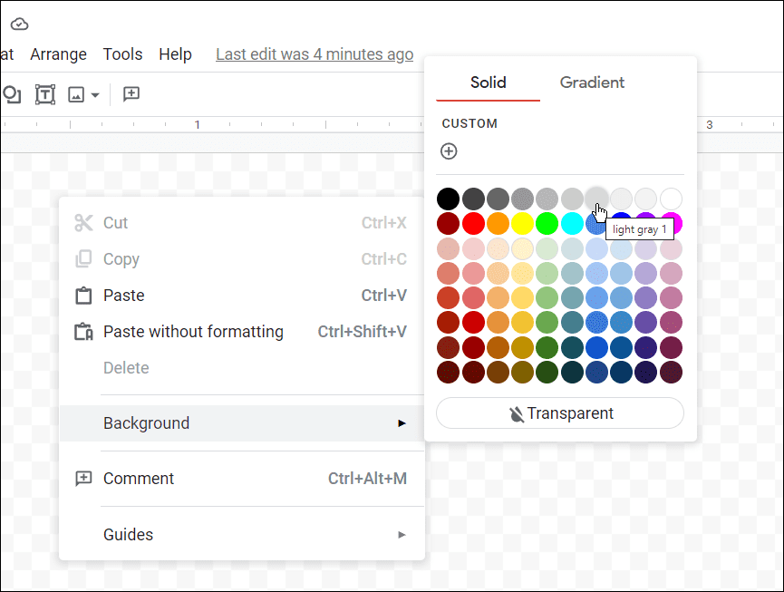 επιλέξτε το χρώμα της κάρτας πώς να φτιάξετε κάρτες στα έγγραφα Google