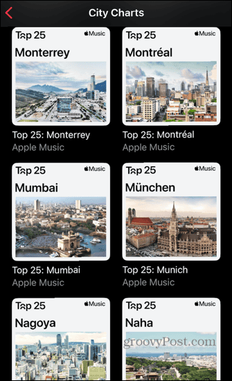 apple μουσικά charts πόλεις με το όνομα
