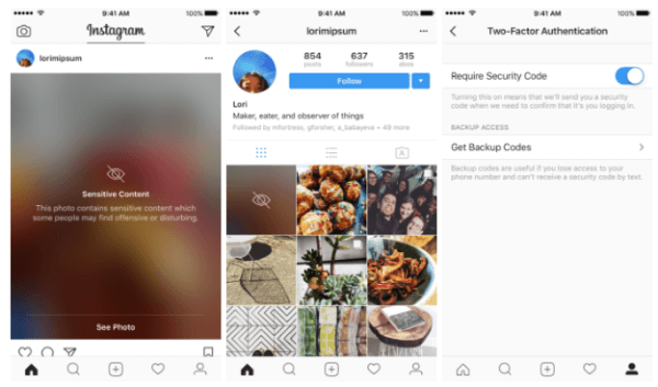 Το Instagram επεκτείνει τον έλεγχο ταυτότητας δύο παραγόντων σε όλους τους χρήστες και αρχίζει να θολώνει το ευαίσθητο περιεχόμενο.