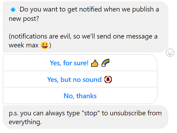Μπορείτε πάντα να εξαιρεθείτε από τα μηνύματα chatbot.