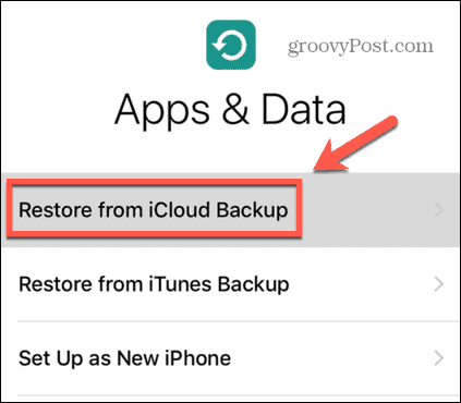 επαναφορά iphone από το icloud backup