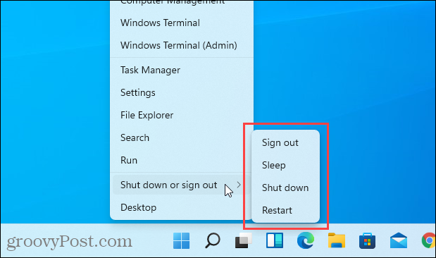 Δεν υπάρχει επιλογή αδρανοποίησης στο μενού Windows + X στα Windows 11