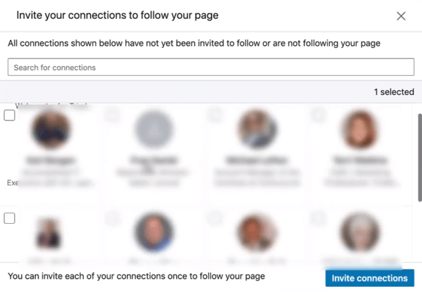 Προσκαλέστε συνδέσεις για να ακολουθήσετε τη σελίδα σας στο LinkedIn, βήμα 2.