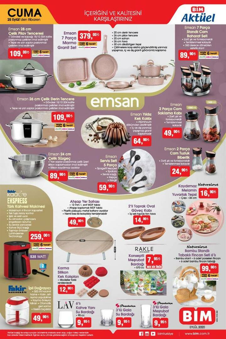 Ο τρέχων κατάλογος προϊόντων της BİM 25 Σεπτεμβρίου είναι εδώ! BİM 25 Σεπτεμβρίου γλάστρες και τηγάνια ..
