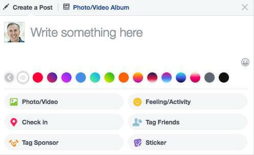 Το Facebook επέκτεινε το εύρος των διαθέσιμων επιλογών χρώματος φόντου για ενημερώσεις κατάστασης.