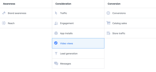Facebook ThruPlay Optimization για διαφημίσεις βίντεο, βήμα 1.