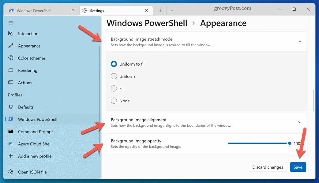 Αλλαγή του φόντου στο Windows Terminal