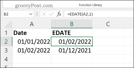 Περαιτέρω παραδείγματα του τύπου EDATE στο Excel