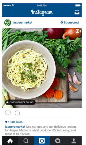 jaspersmarket instagram βίντεο διαφήμιση