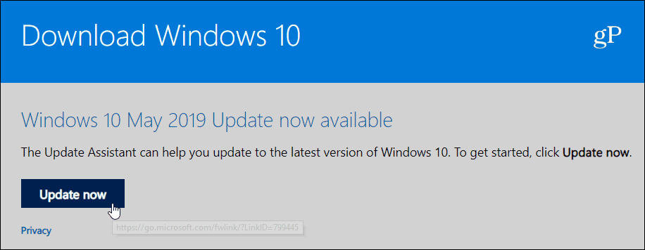 Ενημέρωση των Windows 10 1903 Μάιος 2019 Ενημέρωση