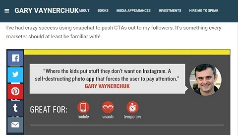 Απόσπασμα του Gary Vanderchuk για τη σημασία του Snapchat