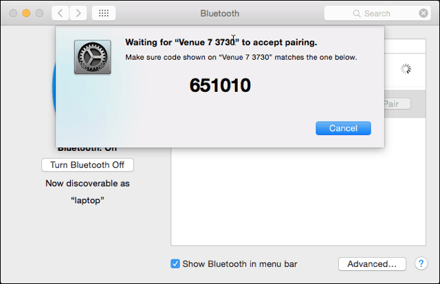 Σύνδεση Bluetooth από την πλευρά Mac