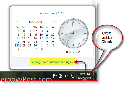 Τα Windows 7 εμφανίζουν ρολόι από τη γραμμή εργασιών