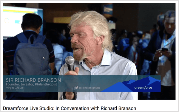 Παράδειγμα συνέντευξης του dreamforce richard branson