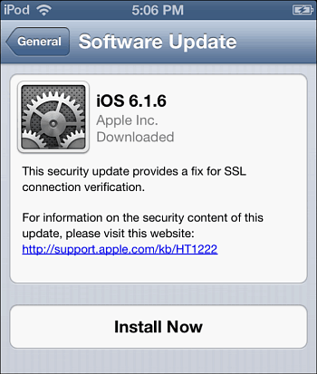 iOS 6.1.6 Ενημέρωση