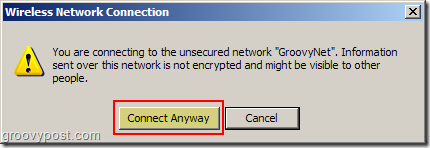 Σύνδεση ασύρματου δικτύου ασύρματου δικτύου Windows XP χωρίς προειδοποίηση δικτύου:: groovyPost.com