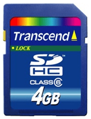 Transcend SDHC Ψηφιακή κάρτα υψηλής χωρητικότητας 4GB