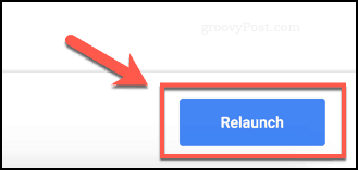 Κουμπί επανεκκίνησης για επανεκκίνηση του Chrome