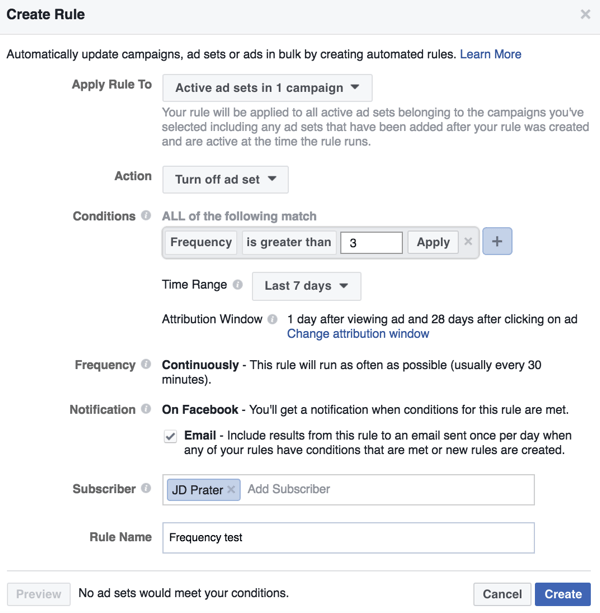 Ρυθμίστε έναν αυτοματοποιημένο κανόνα Facebook στο Power Editor.