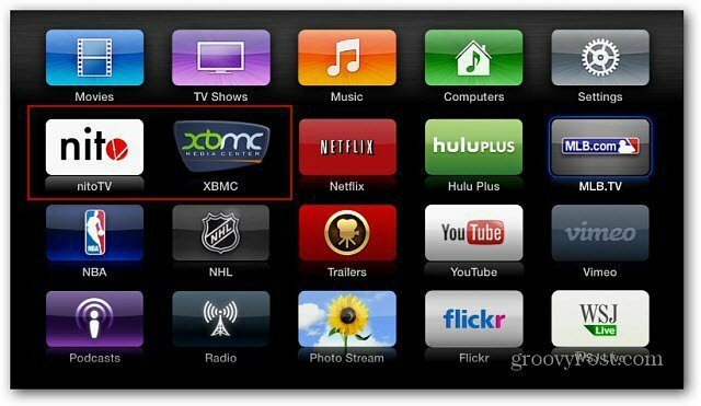 XBMC Nitro εικονίδια Apple TV