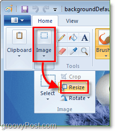 να αλλάξετε το μέγεθος της εικόνας σας στα Windows 7 βαφή κάνοντας κλικ στην εικόνα και στη συνέχεια να αλλάξετε το μέγεθος