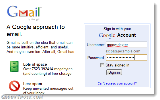 Gmail μια προσέγγιση για τη σύνδεση μέσω ηλεκτρονικού ταχυδρομείου