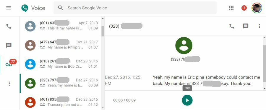 google φωνητικά φωνητικά μηνύματα