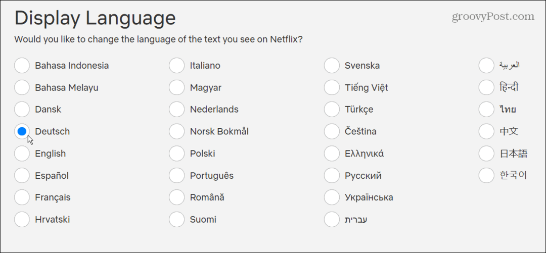 Αλλάξτε τη γλώσσα netflix σε νέα