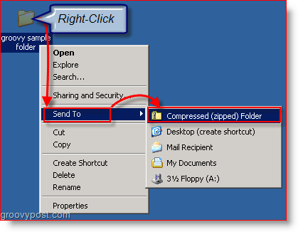 Συμπίεση αρχείων και φακέλων χρησιμοποιώντας τα Windows XP