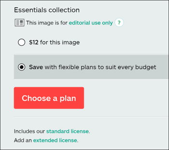 Μια υπηρεσία stock art μπορεί να σας επιτρέψει να επιλέξετε τον τύπο άδειας εικόνας που χρειάζεστε.