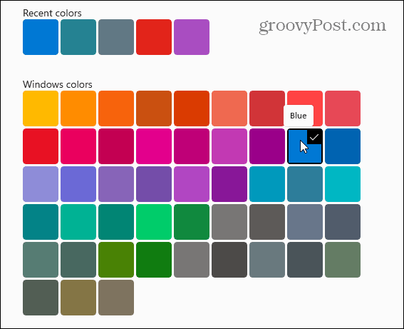 Χρώμα προφοράς Windows Windows 11