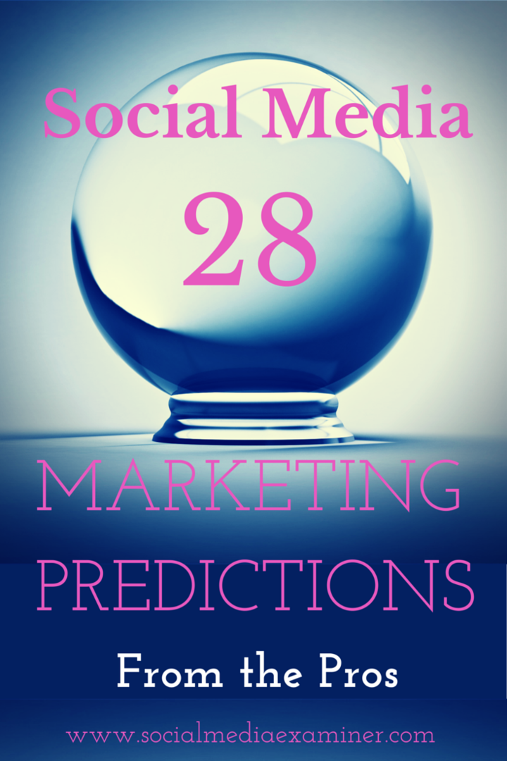 28 Προβλέψεις μάρκετινγκ κοινωνικών μέσων για το 2015 Από τα πλεονεκτήματα: εξεταστής κοινωνικών μέσων