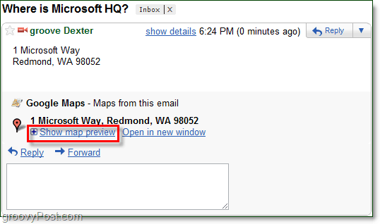 εμφάνιση προεπισκόπησης χάρτη στο gmail
