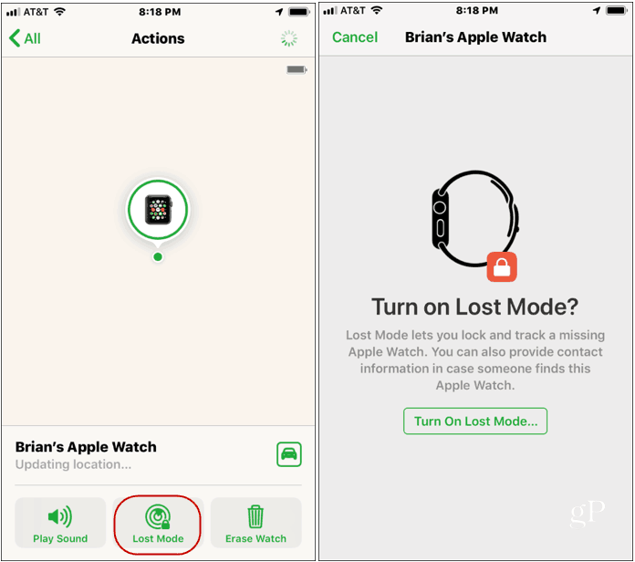 Βρείτε την Apple Watch_Lost_Mode