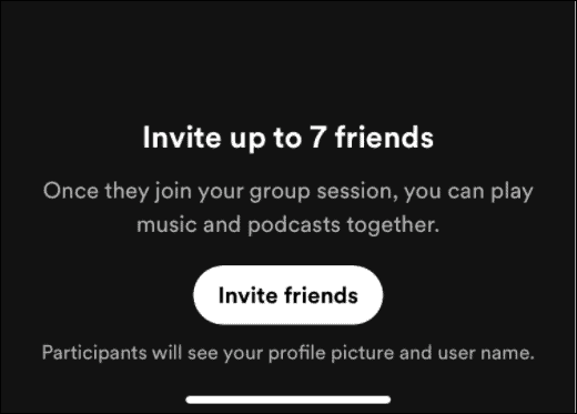 Κουμπί πρόσκλησης φίλων ακούστε το spotify με φίλους