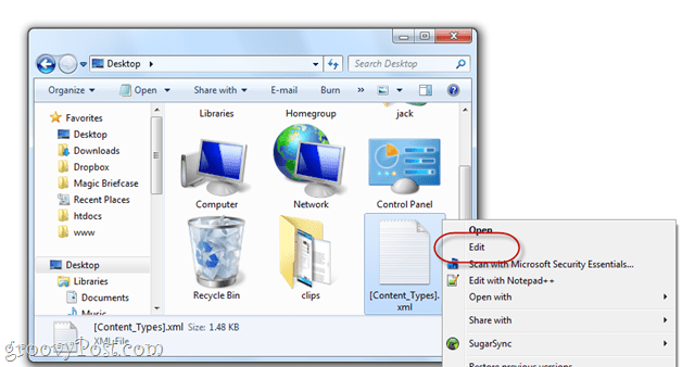 Πώς να εξερευνήσετε τα περιεχόμενα ενός αρχείου .docx στα Windows 7