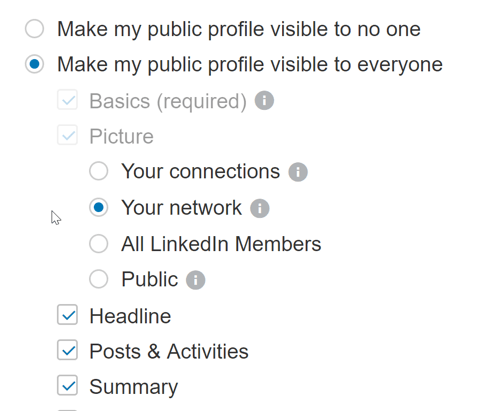 Βεβαιωθείτε ότι οι ρυθμίσεις προφίλ σας στο LinkedIn επιτρέπουν σε όλους να βλέπουν τις δημόσιες αναρτήσεις σας.