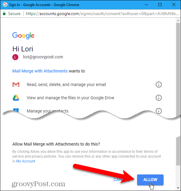 Να επιτρέπεται η πρόσβαση στο λογαριασμό Gmail