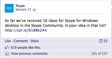 skype στο Facebook